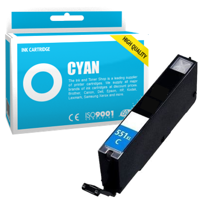 Cartouche d'encre compatible - CANON 551XL/CLI551CXL - cyan - (6444B001) - grande capacité