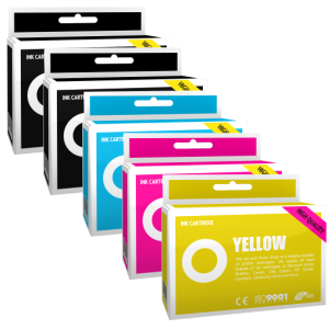Pack de 5 cartouches d'encre compatibles - EPSON T0615 - 2 noir + 1 cyan + 1 magenta + 1 jaune - (C13T06154010)