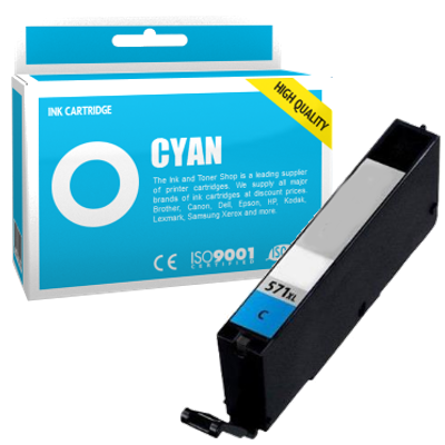 Cartouche d'encre compatible - CANON 571XL/CLI571 C - cyan - (0332C001) - grande capacité