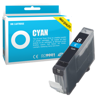 Cartouche d'encre compatible - CANON 8 C/CLI8C - cyan - (0621B001)