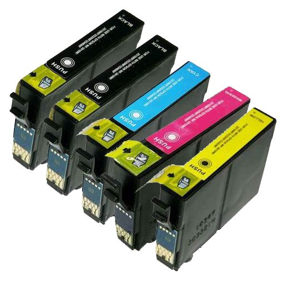 Pack de 5 cartouches d'encre compatibles - EPSON 603XL - 2 noir + 1 cyan + 1 magenta + 1 jaune - (C13T03A64010) - grande capacité