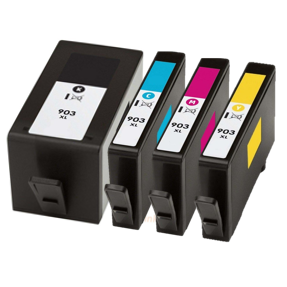 Pack de 4 Cartouches d'encre compatibles - HP 903XL - 1 noir + 1 cyan + 1 magenta + 1 jaune - (HZ51AE) - grande capacité