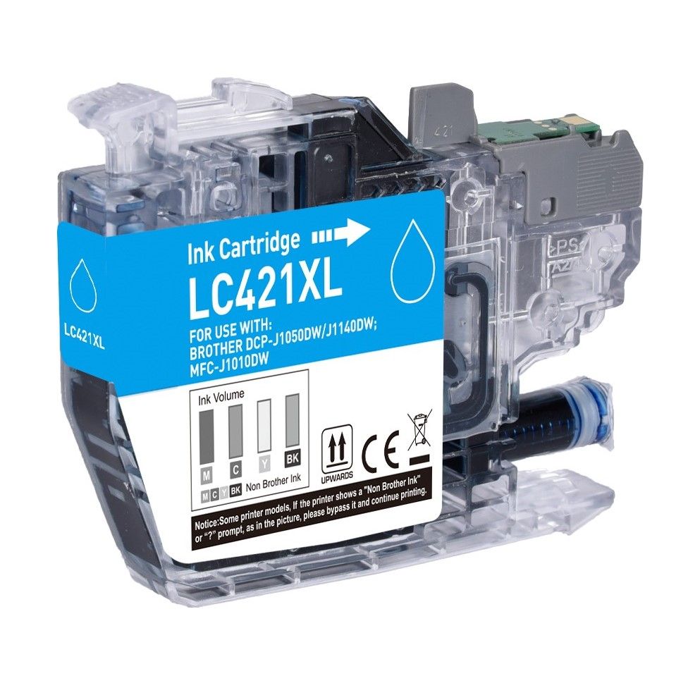 Cartouche d'encre compatible - BROTHER LC421XLC - cyan - (LC-421XL-C) - grande capacité Cartouche d'encre compatible - BROTHER LC421XLC - cyan - (LC-421XL-C) - grande capacité