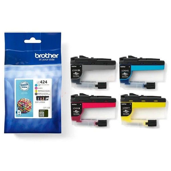 Pack de 4 cartouches d'encre originales - BROTHER LC424VAL - 1 noir + 1 cyan + 1 magenta + 1 jaune - (LC-424-VAL)
