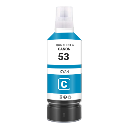 Bouteille d'encre compatible - CANON GI53C - cyan - (4673C001)