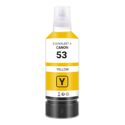 Bouteille d'encre compatible - CANON GI53Y - jaune - (4690C001)