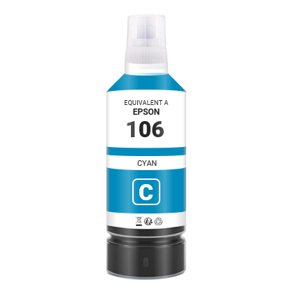 Bouteille d'encre compatible - EPSON 106 - cyan - (C13T00R240)