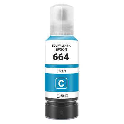 Bouteille d'encre compatible - EPSON 664 - cyan - (C13T66424A)
