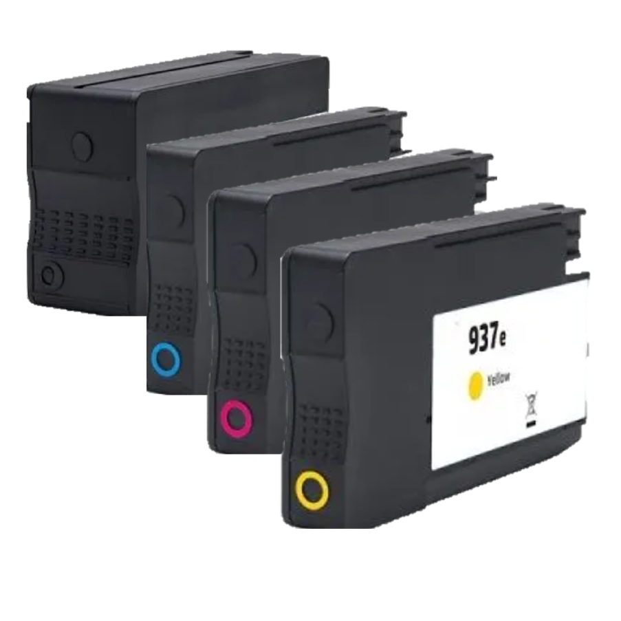 Pack de 4 cartouches d'encre compatibles - HP 937e - 1 noir + 1 cyan + 1 magenta + 1 jaune - (multipack) - grande capacité